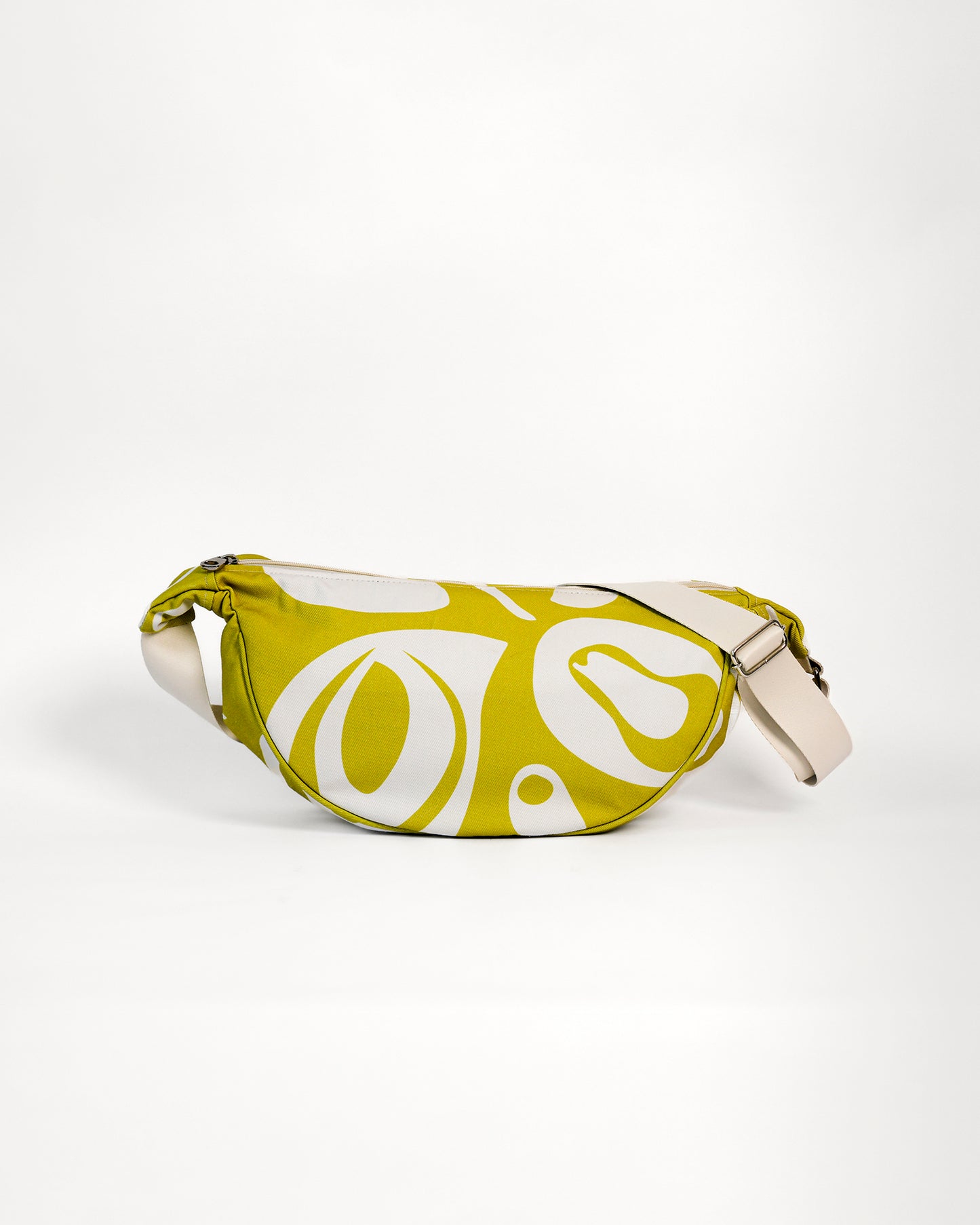 Bolsa crossbody estampa Flora na cor verde-limão