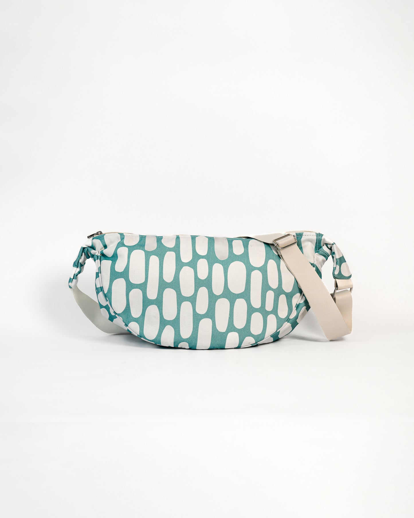 Bolsa crossbody estampa Pods na cor turquesa
